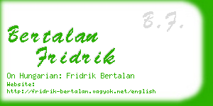 bertalan fridrik business card